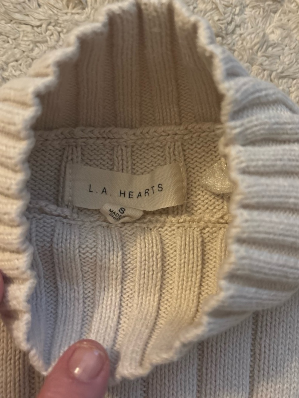 Cropped ribbed sweater - Picture 3 of 3